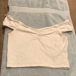 Never worn white off the shoulder crop top